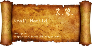 Krall Matild névjegykártya
